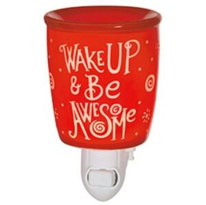 4/$60 Orange "Wake Up & Be Awesome" Scentsy Plug-in Warmer